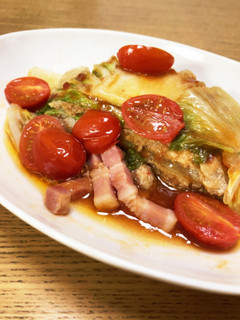レンジで!白菜とひき肉のトマト煮-レシピのメイン写真