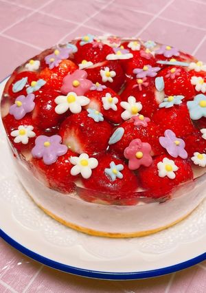 春めくいちごのムースケーキ♡-レシピのメイン写真