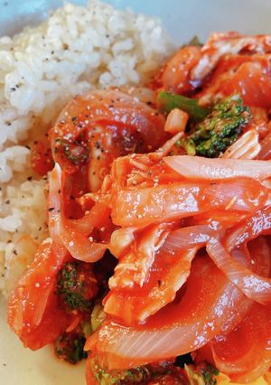 レンジでOK！ヘルシートマトチキンライス-レシピのメイン写真