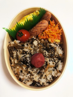 中学男子弁当 ひじきご飯-レシピのメイン写真