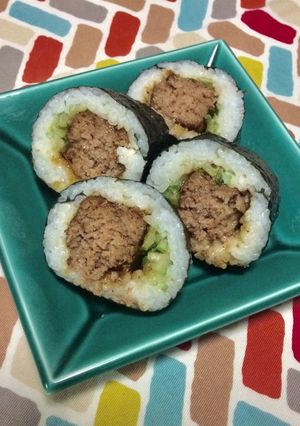 超簡単☆旨味堪能！ハンバーグ海苔巻き♪♪-レシピのメイン写真