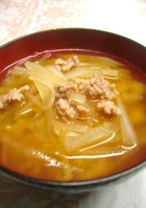 大根&挽き肉のみそ汁-レシピのメイン写真