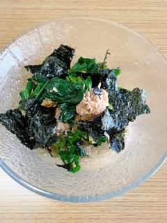 のりとさば缶とほうれん草の和え物-レシピのメイン写真