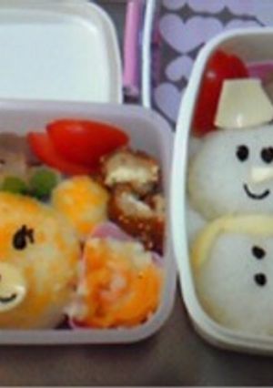 【キャラ弁っぽく】簡単で喜ぶ弁当２種類-レシピのメイン写真
