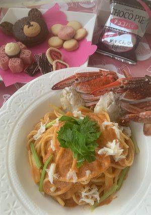 悪役も大好きな☆海老のアメニケーヌパスタ-レシピのメイン写真