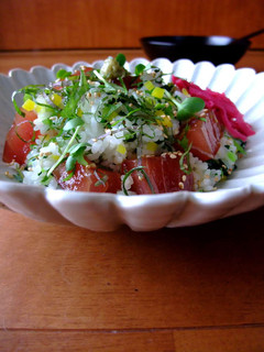 塩もみ小松菜とマグロのづけ丼-レシピのメイン写真