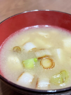 かみなり豆腐と焼きネギの味噌汁-レシピのメイン写真