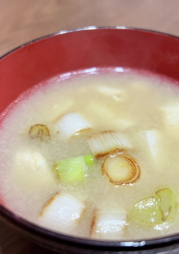 かみなり豆腐と焼きネギの味噌汁-レシピのメイン写真