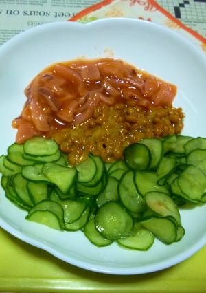 いか明太・納豆・きゅうりの酢の物のタパス-レシピのメイン写真