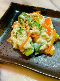 No3001オクラとニンジンの白和え-レシピのメイン写真
