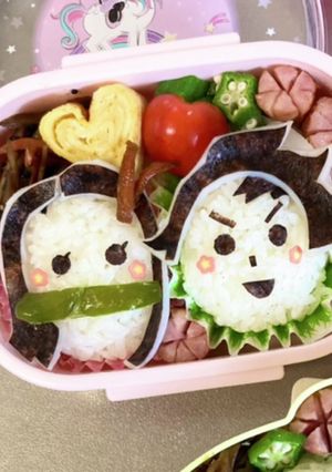 鬼滅の刃 キャラ弁 (ねずこ、炭治郎)-レシピのメイン写真