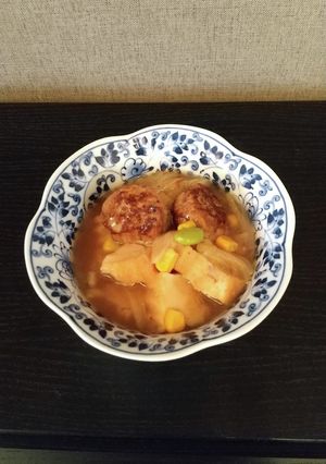 白菜と合い挽き肉ボールの炊合せ-レシピのメイン写真