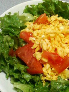 味付けは醤油だけ☆炒り卵サラダ-レシピのメイン写真