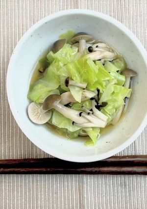 レンジで簡単！キャベツとしめじのお浸し-レシピのメイン写真