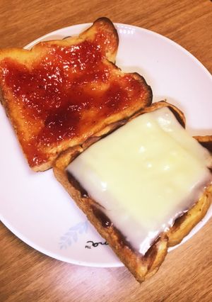 ジャムバター＆こしあんチーズのトースト-レシピのメイン写真
