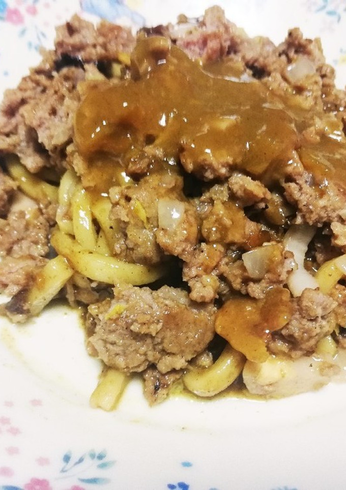 ばあばｧの昼カレー焼きうどん！ゆりさん風-レシピのメイン写真