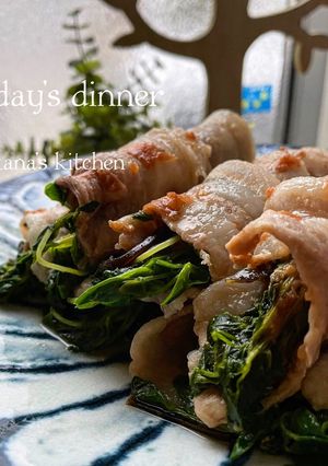 豆苗と塩昆布と豚バラ巻き(梅風味)-レシピのメイン写真