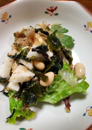 長芋と大豆とワカメのサラダ-レシピのメイン写真