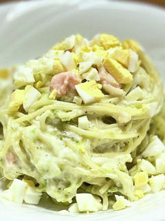 キャベツいっぱいチーズパスタ♡ミモザ和え-レシピのメイン写真