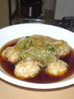 挽肉と豆腐の団子を揚げだし豆腐にしてみました。-レシピのメイン写真