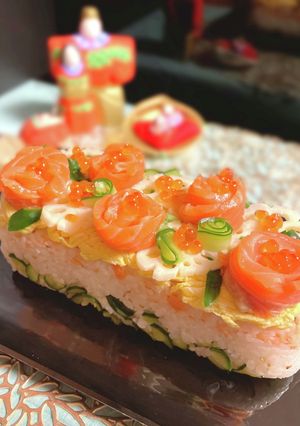 【ポリ袋で簡単】ちらし寿司ケーキ-レシピのメイン写真