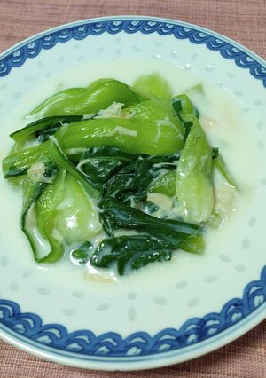 チンゲン菜とホタテ貝柱缶の炒め物-レシピのメイン写真