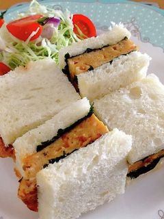 ピリ辛玉子焼きの韓国のりサンドイッチ-レシピのメイン写真
