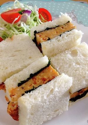 ピリ辛玉子焼きの韓国のりサンドイッチ-レシピのメイン写真