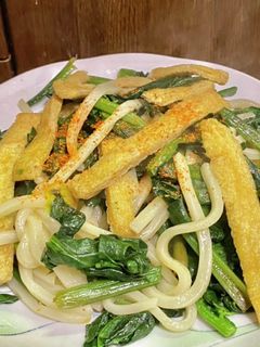 ほうれん草と油揚げの焼きうどん-レシピのメイン写真