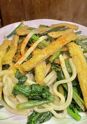 ほうれん草と油揚げの焼きうどん-レシピのメイン写真