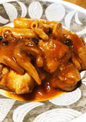 ズルしたチキンのトマト煮込み-レシピのメイン写真