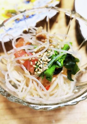 春色☆菜花とツナのさっぱり春雨サラダ♪︎-レシピのメイン写真