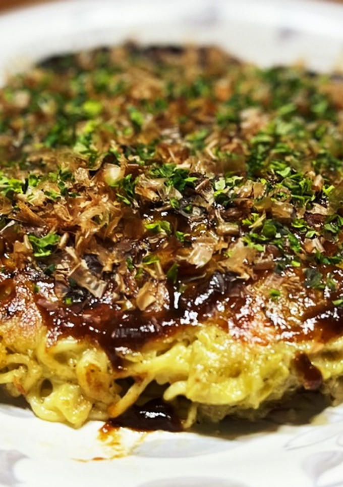 夕べのパスタの♡簡単お好み焼き♡-レシピのメイン写真