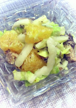 白菜（キャベツ）と鯖缶と柑橘のサラダ-レシピのメイン写真