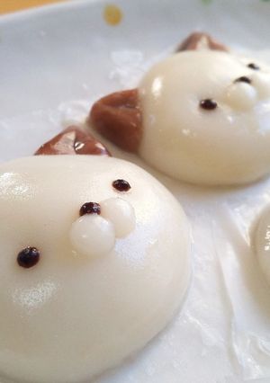 かわいい♡簡単やわらかねこ型白玉だんご-レシピのメイン写真