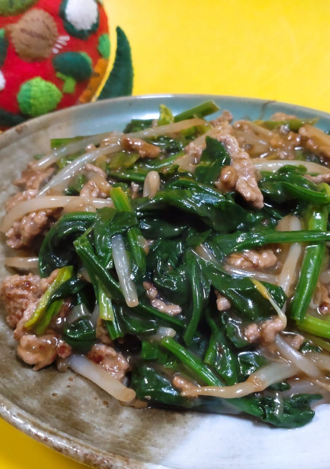 ほうれん草と挽肉のトロッと炒め煮-レシピのメイン写真
