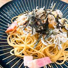 รูปของ ベーコンとキャベツとしらすの和風パスタ