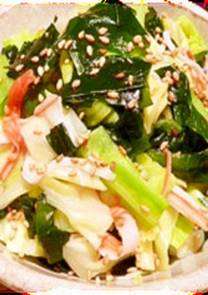 ちぎりキャベツとワカメの和え物-レシピのメイン写真