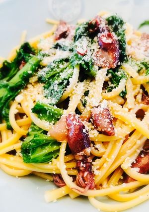 ホタルイカとわさび菜のペペロンチーノ-レシピのメイン写真