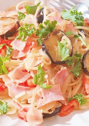 ナスとフレッシュトマトのチーズ入りパスタ-レシピのメイン写真