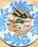 タラと新ゴボウにエノキの煮つけ