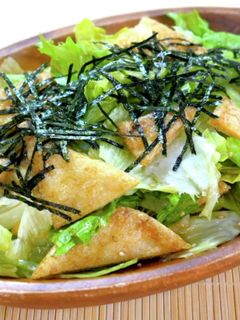 糖質OFF!油揚げとレタスの和風サラダ☆-レシピのメイン写真
