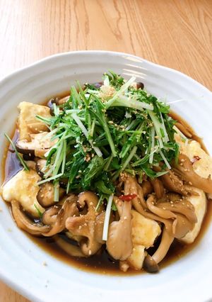 家族も絶賛☆甘辛きのこあんかけ豆腐-レシピのメイン写真