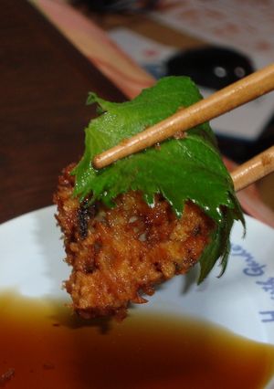 私のカキフライの食べ方~大葉マキマキ~-レシピのメイン写真