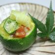 花オクラ梨かぼす和え