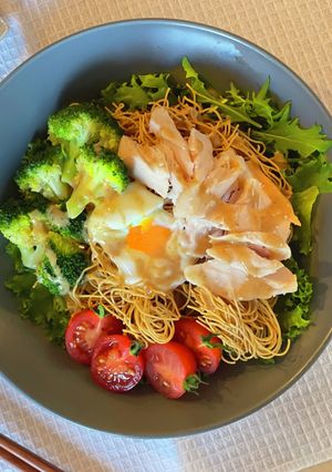 ごまドレ ぱりぱりラーメンたんぱくサラダ-レシピのメイン写真