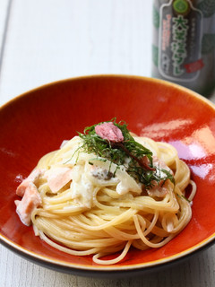 大葉と桜のクリームパスタ-レシピのメイン写真