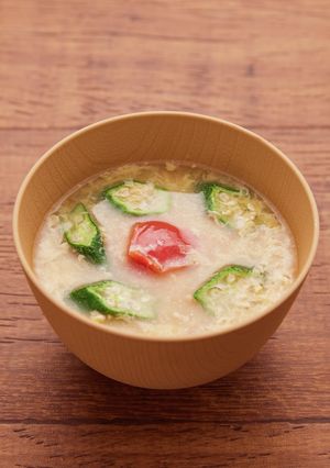 オクラとトマトのふわたまみそ汁-レシピのメイン写真