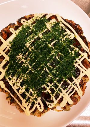 サバ缶と葱でチョー簡単な米粉のお好み焼き-レシピのメイン写真