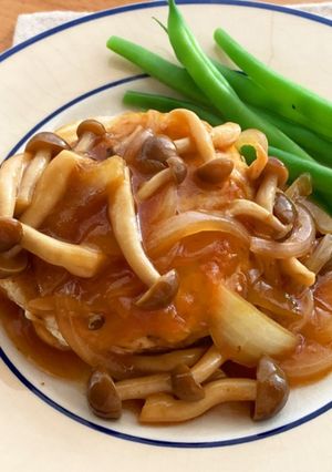 節約*厚揚げハンバーグ生姜焼きあんかけ-レシピのメイン写真